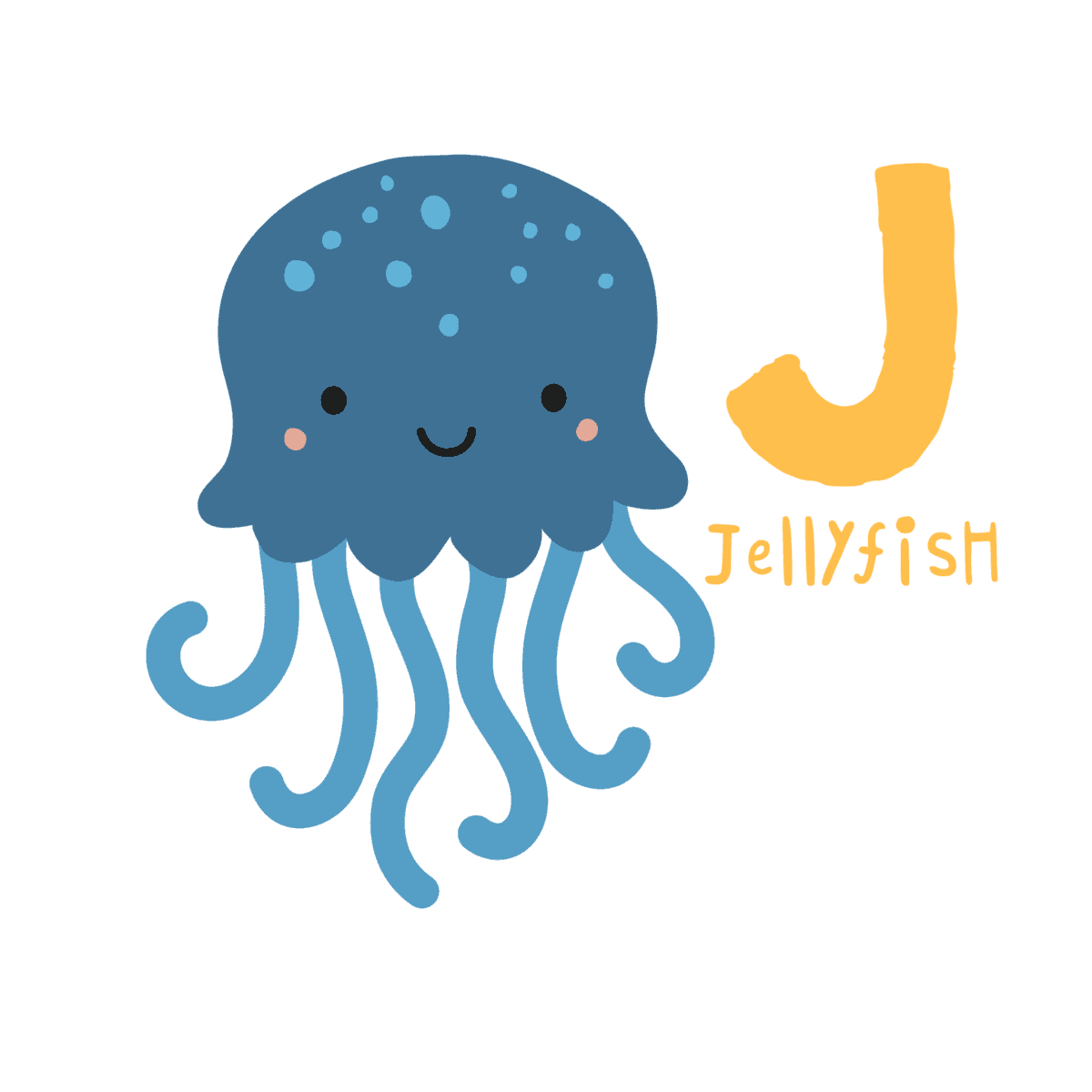 Animal Alphabet Letter J - Jellyfish
