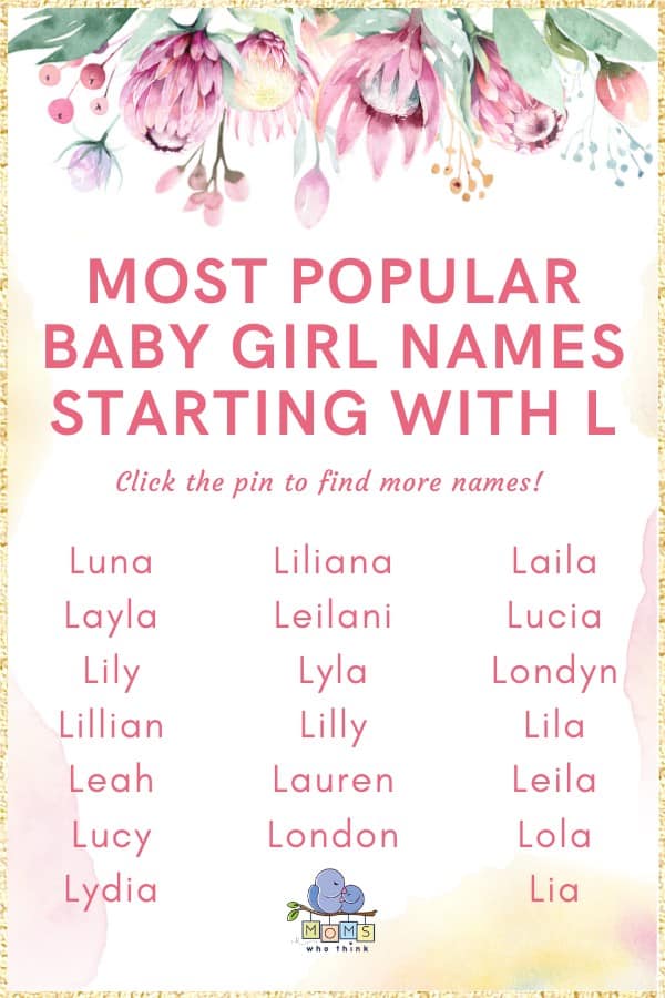 Baby Girl Names That Start With L MomsWhoThink