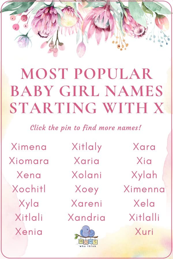 Baby Girl Names That Start With X