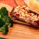 Try This Easy Mozzarella Beef Sandwiches and Seasoned Broccoli Recipe