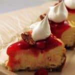 Your Guests Will Love This White Chocolate Cherry Pecan Cheesecake