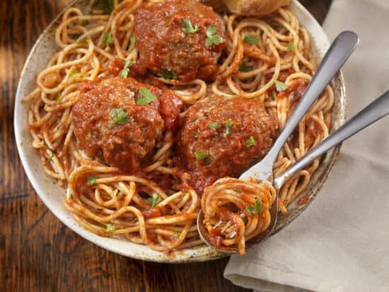 Cheesy Stuffed Meatballs and Spaghetti Recipe