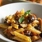 Try This Awesome Penne with Italian Eggplant and Mushroom Sauce Recipe